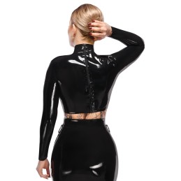 Late X - Shirt Lateks Särk Must S - Naiste Latex Kummiriided