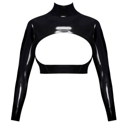 Late X - Shirt Latex Shirt Black S - Latex Fetish