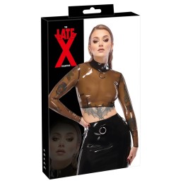 Late X - Shirt Lateks Särk Läbipaistev 2XL - Naiste Latex Kummiriided