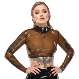 Late X - Shirt Lateks Särk Läbipaistev 2XL - Naiste Latex Kummiriided