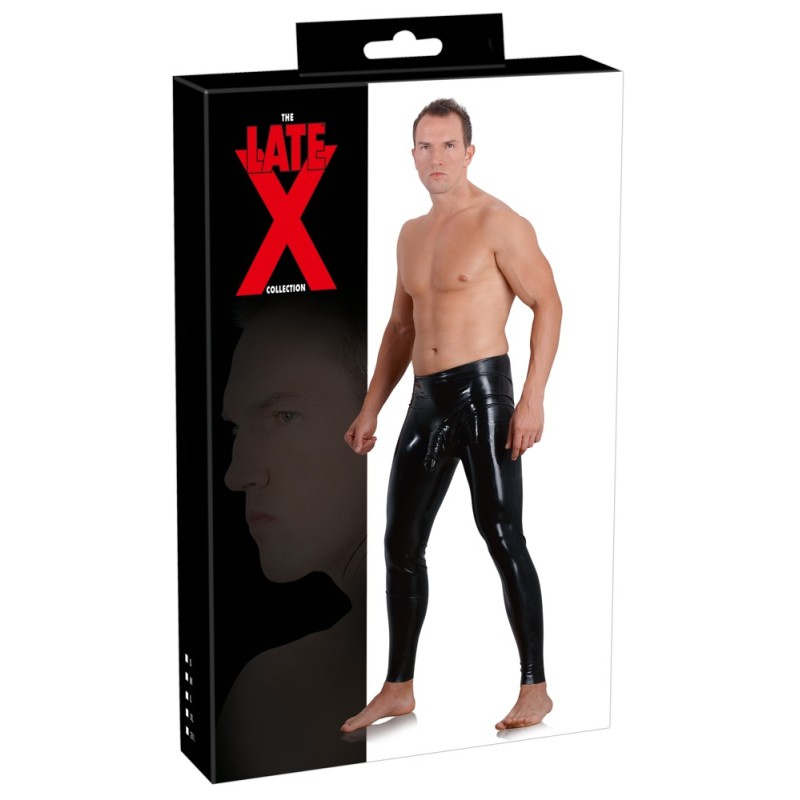 Late X - Men's Leggings Sleeve2xl Lateks Püksid Must 2XL - Meeste Latex Kummiriided