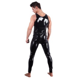 Late X - Men's Jumpsuit Lateks Kombinesoon Must L - Latex Fetiš
