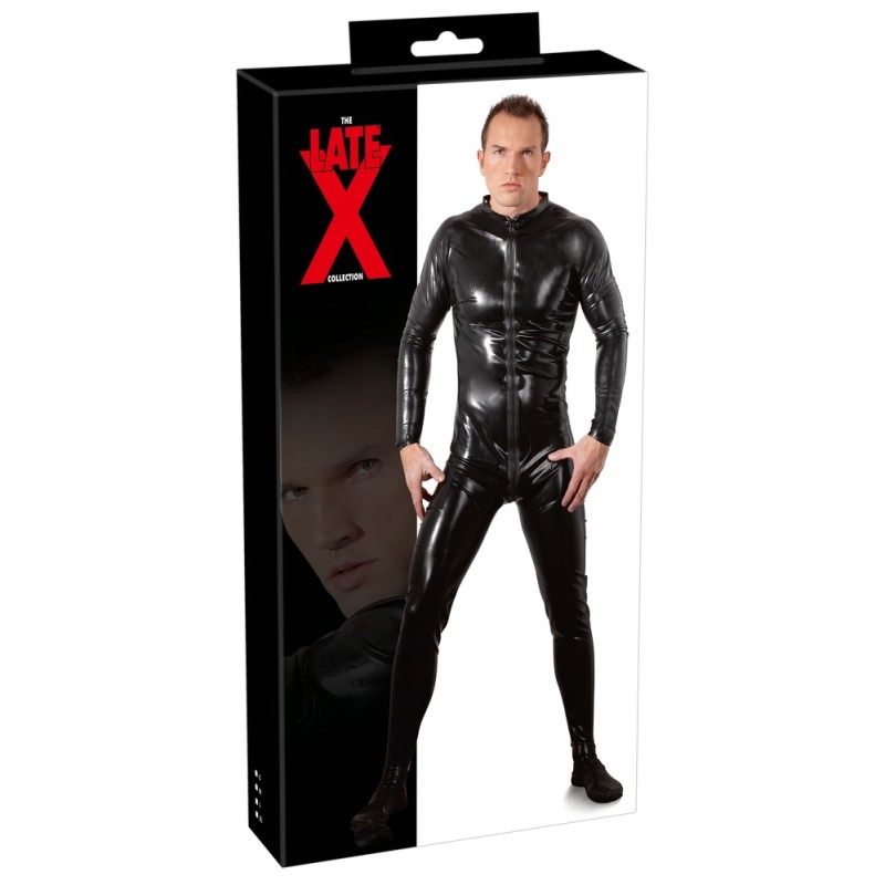 Late X - Men's Jumpsuit Латексный Комбинезон Черный L - Латекс