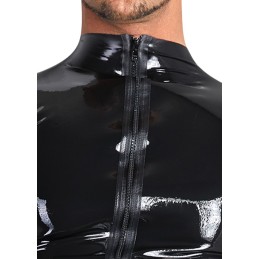 Late X - Men's Shirt Lateks Särk Must M - Meeste Latex Kummiriided