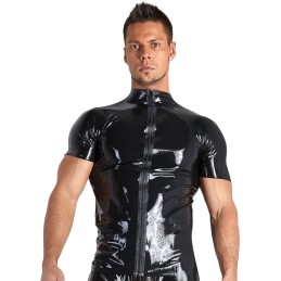 Late X - Men's Shirt Lateks Särk Must L - Meeste Latex Kummiriided