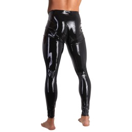 Late X - Men's Leggings Lateks Retuusid Must XL - Meeste Latex Kummiriided