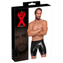 Late X - Men's Pants Zip Latex Pants Black 2XL - Latex Fetish