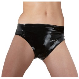 Late X - Briefs Dildo Strap-On Lateks Püksikud Must XL - Naiste Latex Kummiriided
